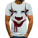 2020 new Cool clown men's T-shirt funny clown face tops 3D printed fashion short-sleeved round neck shirt trendy streetwear