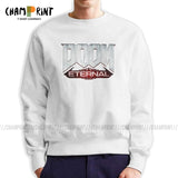 Men Doom Eternal Gaming Hoodie Casual Sweatshirt 100% Cotton Street Pullover Male