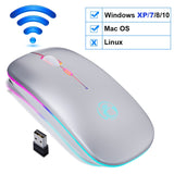 Wireless Mouse RGB Bluetooth Computer Mouse Gaming Silent Rechargeable Ergonomic Mause With LED Backlit USB Mice For PC Laptop